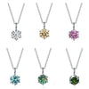 Silver Moissanite Necklace Set With Precious Stones Animals Zodiac Round Shape For Women
