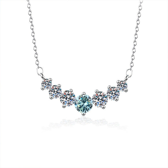 Silver Moissanite Pendant Necklace For Women Set With Gems In Animal Zodiac Style And Round Shape