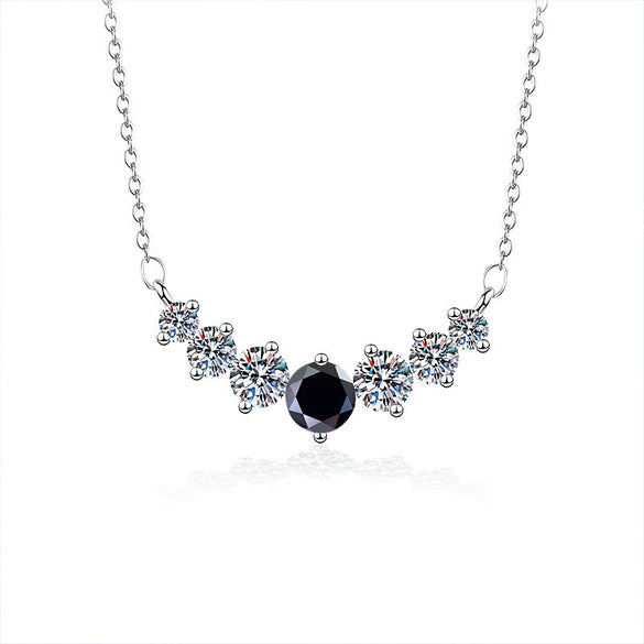 Silver Moissanite Pendant Necklace For Women Set With Gems In Animal Zodiac Style And Round Shape