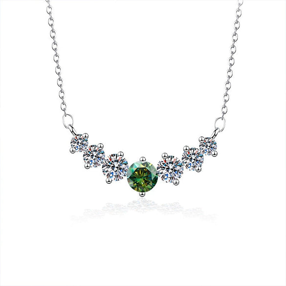 Silver Moissanite Pendant Necklace For Women Set With Gems In Animal Zodiac Style And Round Shape