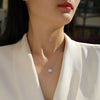 Silver Moissanite Pendant Necklace For Women With Geometric Pattern And Sixclaw Setting