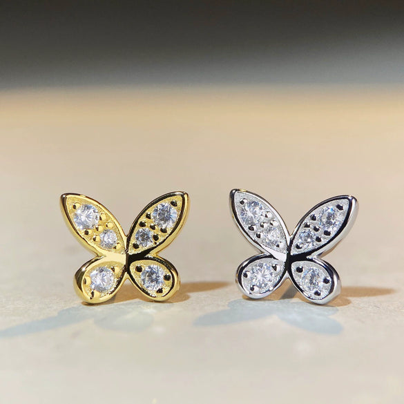 Silver 925 Moissanite Phantom Butterfly Bow Geometric Women's Ear Jewelry