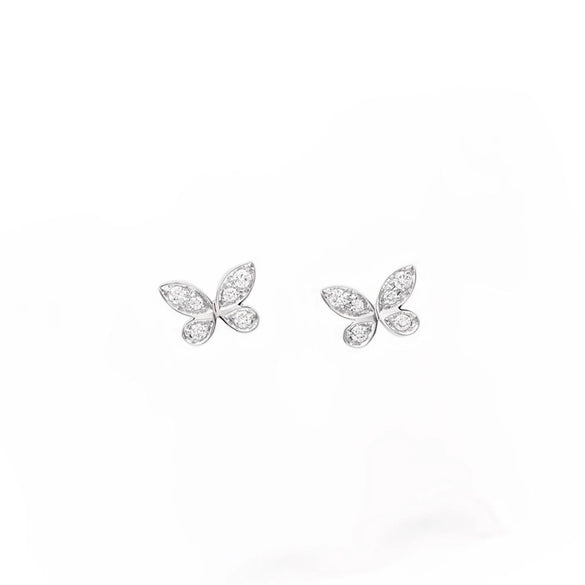 Silver 925 Moissanite Phantom Butterfly Bow Geometric Women's Ear Jewelry