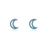 Silver Moon Microinlaid Turquoise Women's Elegant Light Luxury Earrings