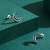 Silver Moon Microinlaid Turquoise Women's Elegant Light Luxury Earrings