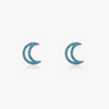 Silver Moon Microinlaid Turquoise Women's Elegant Light Luxury Earrings