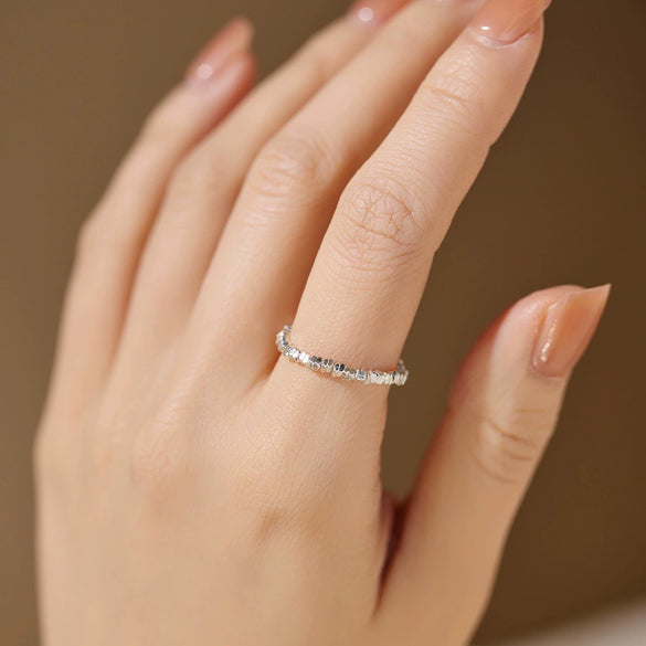 Silver Natural Freshwater Pearl Ring Light Luxury Design For Women