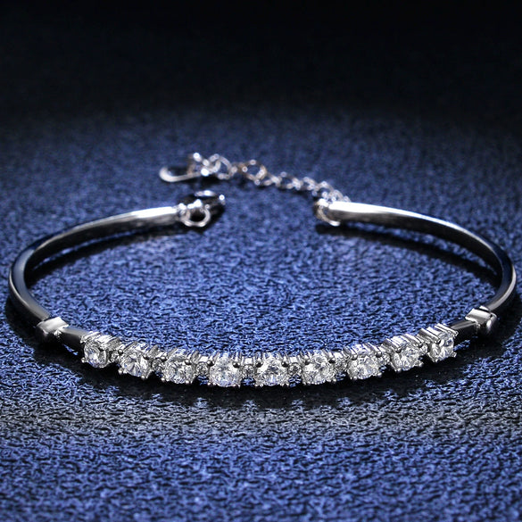 925 Silver Natural Style Moissanite Women's Bracelet