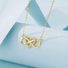 Silver Necklace Fashion Tie Heart Micro Inlay Pendant Jewelry