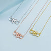 Silver Necklace Fashion Tie Heart Micro Inlay Pendant Jewelry