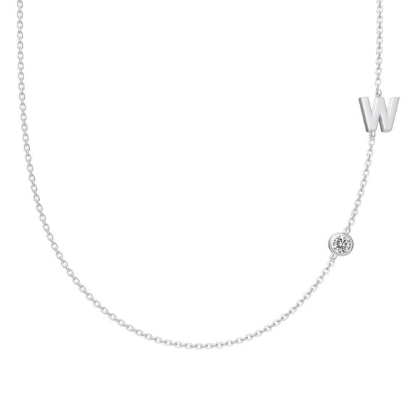 Silver 925 Necklace Geometric Letter Shape Electroplated Women's Clavicle Chain Jewelry