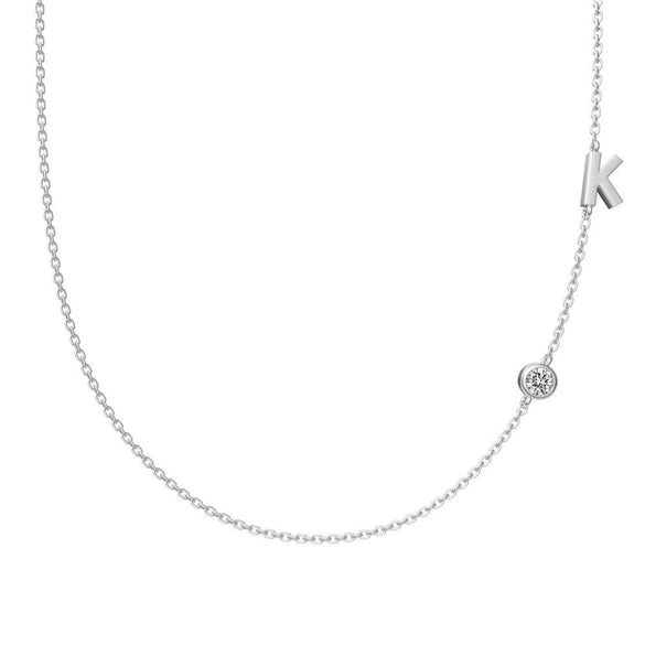 Silver 925 Necklace Geometric Letter Shape Electroplated Women's Clavicle Chain Jewelry