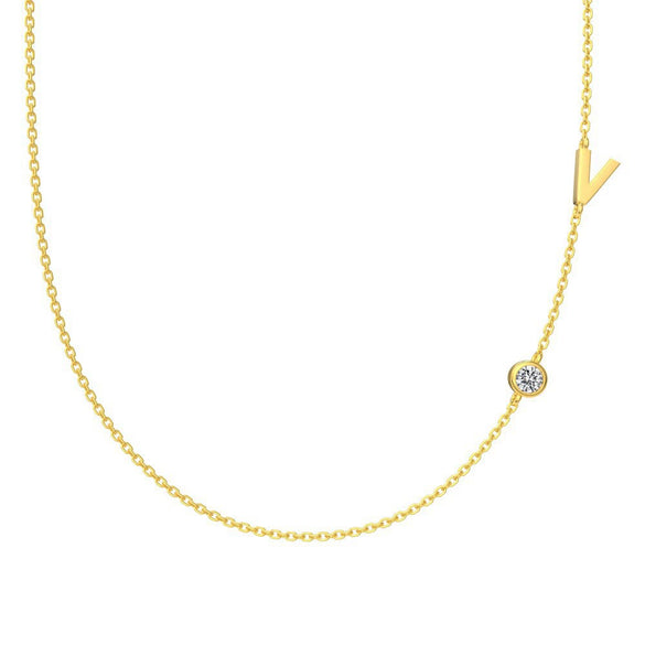 Silver 925 Necklace Geometric Letter Shape Electroplated Women's Clavicle Chain Jewelry