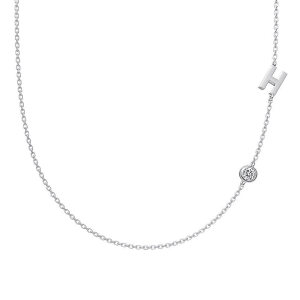 Silver 925 Necklace Geometric Letter Shape Electroplated Women's Clavicle Chain Jewelry