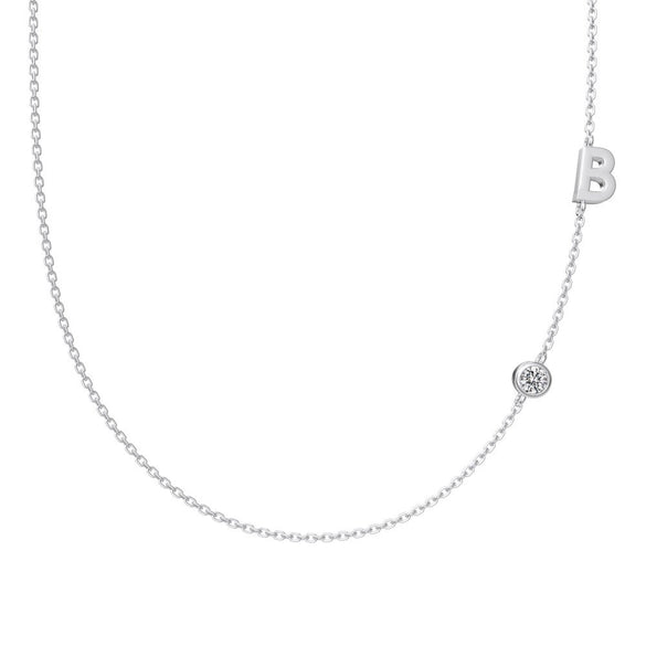 Silver 925 Necklace Geometric Letter Shape Electroplated Women's Clavicle Chain Jewelry