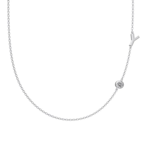 Silver 925 Necklace Geometric Letter Shape Electroplated Women's Clavicle Chain Jewelry