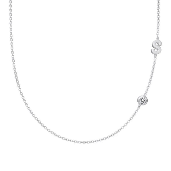 Silver 925 Necklace Geometric Letter Shape Electroplated Women's Clavicle Chain Jewelry
