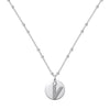 Silver Necklace Light Luxury Geometric Letter Pendant Ball Chain Electroplated