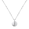 Silver Necklace Light Luxury Geometric Letter Pendant Ball Chain Electroplated