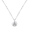 Silver Necklace Light Luxury Geometric Letter Pendant Ball Chain Electroplated