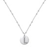 Silver Necklace Light Luxury Geometric Letter Pendant Ball Chain Electroplated