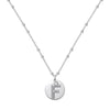 Silver Necklace Light Luxury Geometric Letter Pendant Ball Chain Electroplated