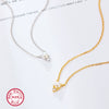 Silver 925 Necklace Simple Clavicle Chain With Shell Beads And French Pendant Electroplating For Women