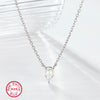 Silver 925 Necklace Simple Clavicle Chain With Shell Beads And French Pendant Electroplating For Women