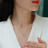 Silver Necklace With Moissanite Pendant Geometric Fashion Women's Cross Chain Accessory