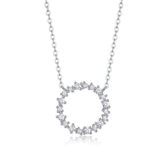 Silver Necklace With Moissanite Pendant Geometric Fashion Women's Cross Chain Accessory