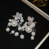 Silver Needle Artificial Crystal Flower Tassel Handmade Women's Earrings