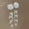Silver Needle Artificial Crystal Flower Tassel Handmade Women's Earrings