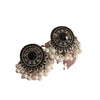 Silver Needle Artificial Pearl Earrings With Diamond And Geometric Pattern Retro Ethnic Style