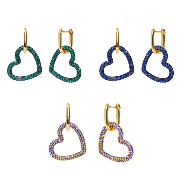 Silver Needle Copper Heartshaped Electroplated Women's Earrings