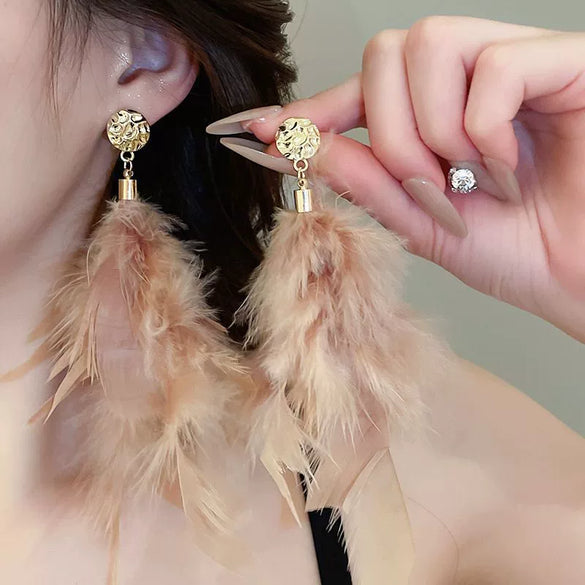 Silver Needle Earrings With Diamond Inlaid Imitation Pearl Petals And Tassel Geometric Shape High End And Versatile Design