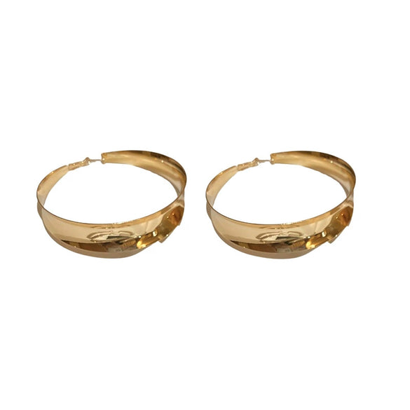 Silver Needle Exaggerated High Grade Alloy Ring Earrings With Geometric Design And Electroplating For Women