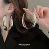 Silver Needle Exaggerated High Grade Alloy Ring Earrings With Geometric Design And Electroplating For Women