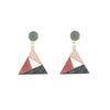 Silver Needle Fruit And Geometric Style Stud Earrings