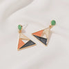 Silver Needle Fruit And Geometric Style Stud Earrings