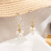 Silver Needle Fruit And Geometric Style Stud Earrings