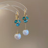 Silver Needle Glass Crystal Flower Earrings In Fresh Style With Electroplating For Women