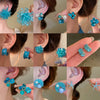 Silver Needle Glass Crystal Flower Earrings In Fresh Style With Electroplating For Women