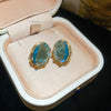 Silver Needle Glass Crystal Flower Earrings In Fresh Style With Electroplating For Women