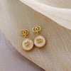 Silver Needle Imitation Pearl Double Loop Heart Shape Inlaid Love Earrings For Women Light Luxury Niche All Match Elegant High End Earrings