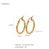 Silver Needle Light Circle Earrings Stainless Steel Large Circle Black Twist Electroplating For Women