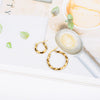 Silver Needle Light Circle Earrings Stainless Steel Large Circle Black Twist Electroplating For Women