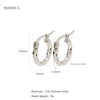 Silver Needle Light Circle Earrings Stainless Steel Large Circle Black Twist Electroplating For Women