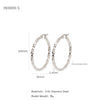 Silver Needle Light Circle Earrings Stainless Steel Large Circle Black Twist Electroplating For Women