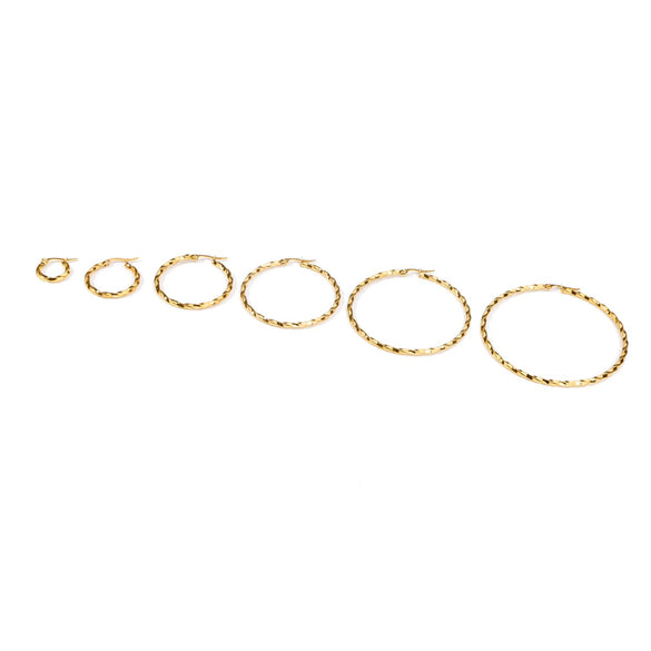 Silver Needle Light Circle Earrings Stainless Steel Large Circle Black Twist Electroplating For Women