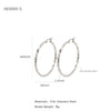 Silver Needle Light Circle Earrings Stainless Steel Large Circle Black Twist Electroplating For Women